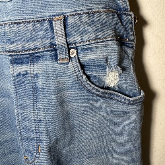 American Eagle Mom Overalls Size 8 Distressed - Picture 4 of 12